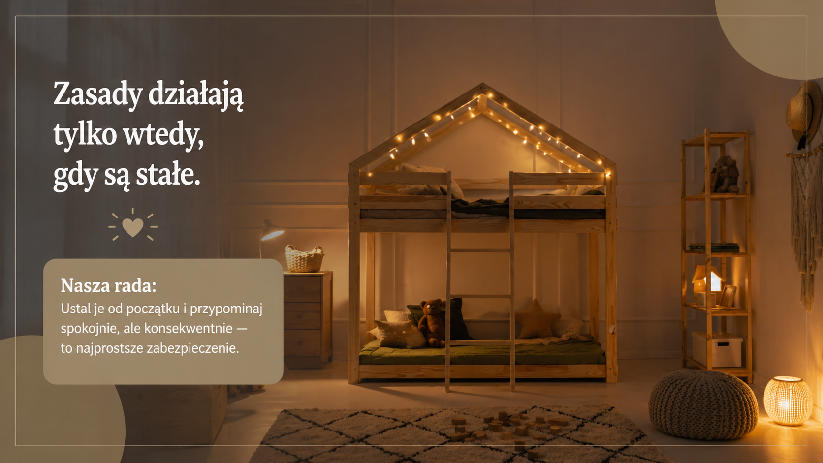 aranżacja nocna łóżko drewniane adeko